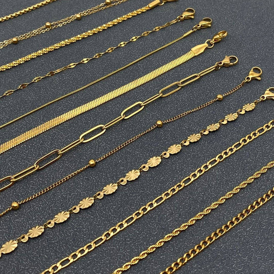 Multi Style 18K Plated Bracelet 4pc Set