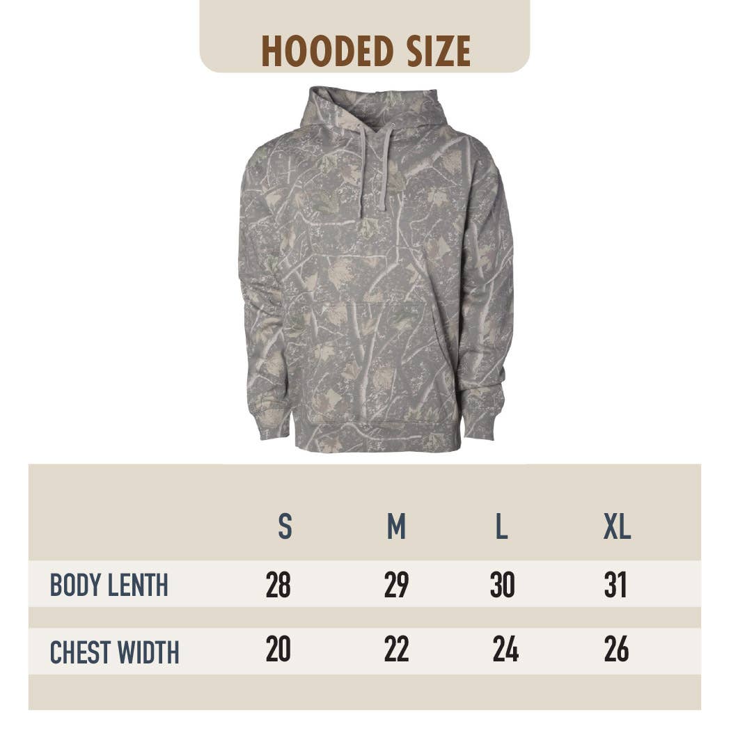 GOD'S GOT A PLAN Embroidered Deadwood Tree Camo Hoodie