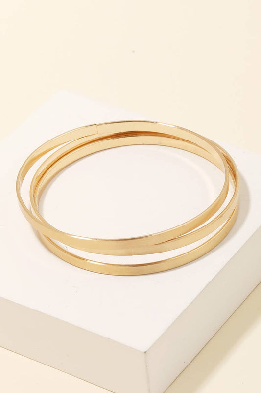 3 Piece Dainty Metallic Bracelet Set