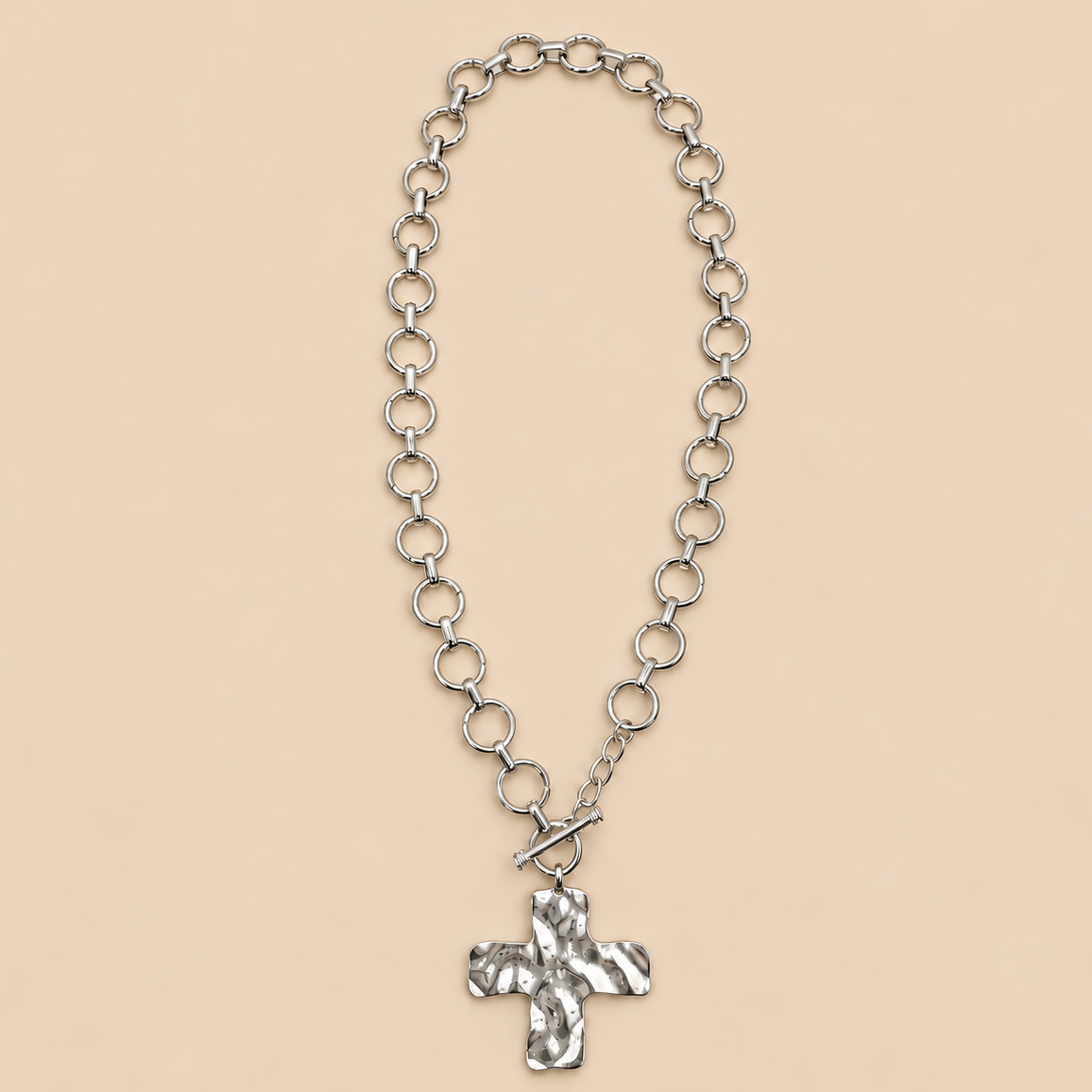 CHUNKY CROSS FRONT TOGGLE NECKLACE