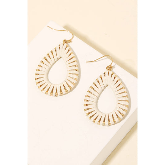 Faux Leather Wrap Tear Dangle Earrings