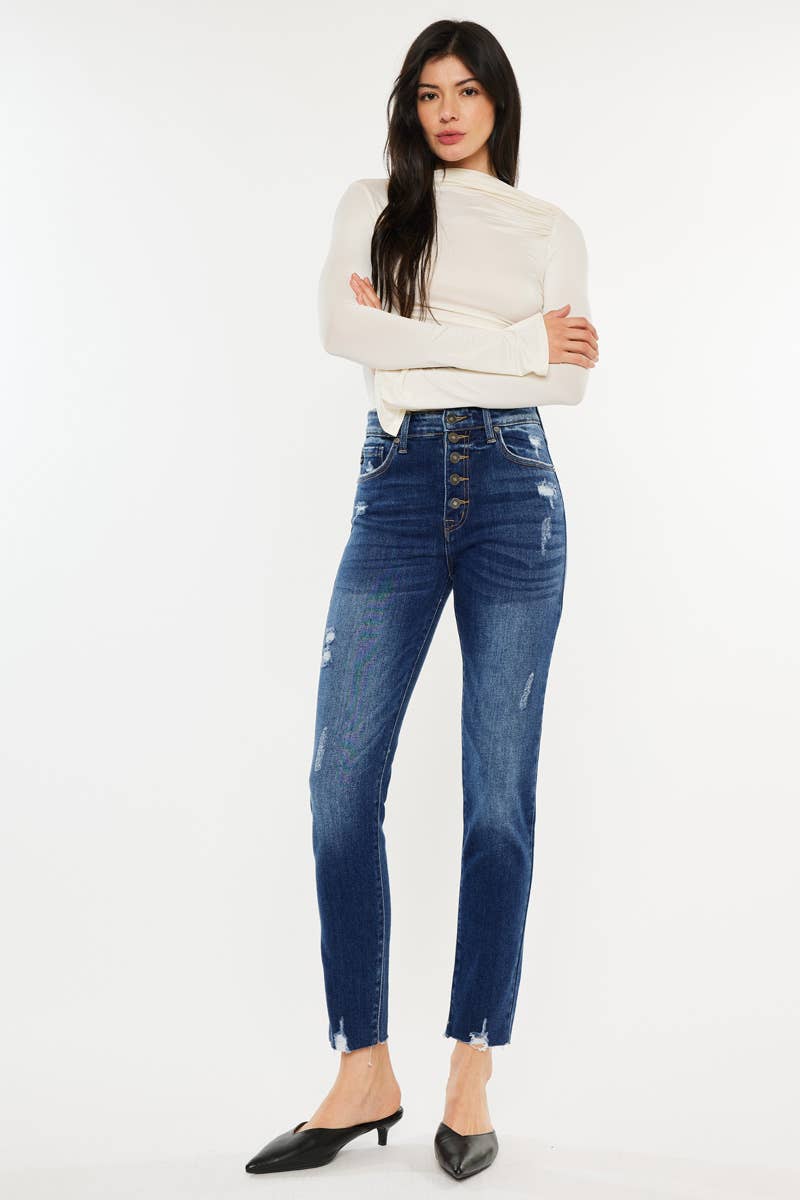 Kan Can High Rise Mid-Wash Skinny KC2502M