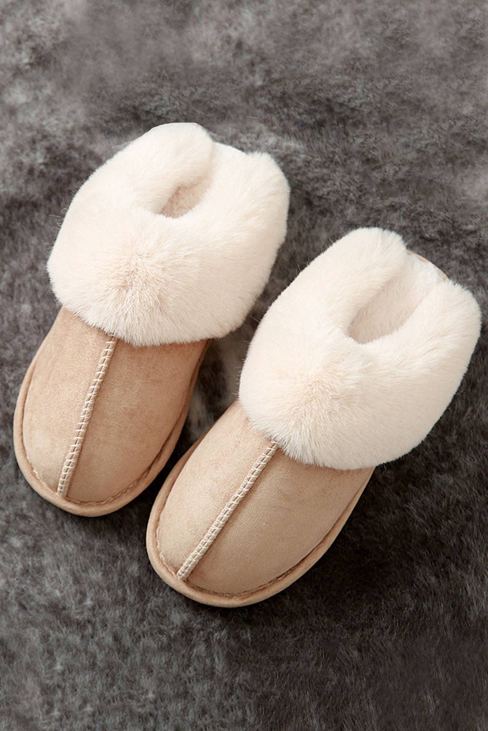 Faux Suede Plush Lined Slippers