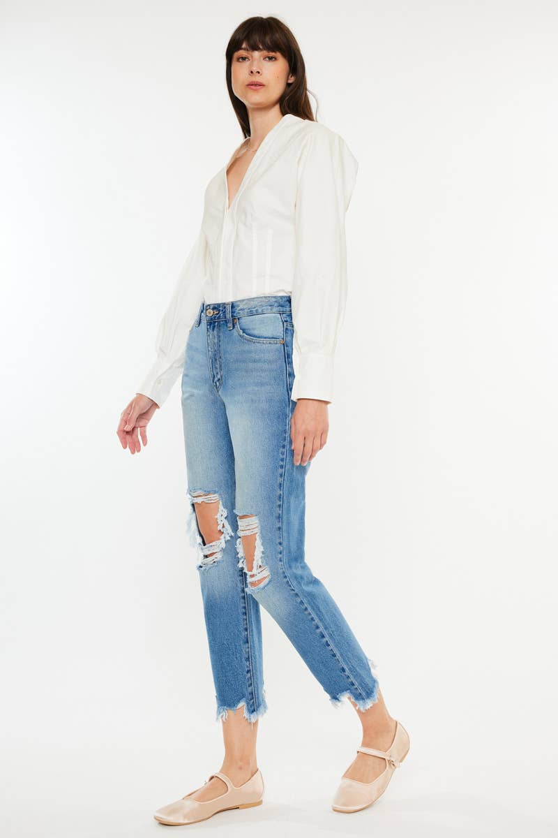 Kan Can High Rise Mom Jean Denim KC7180M