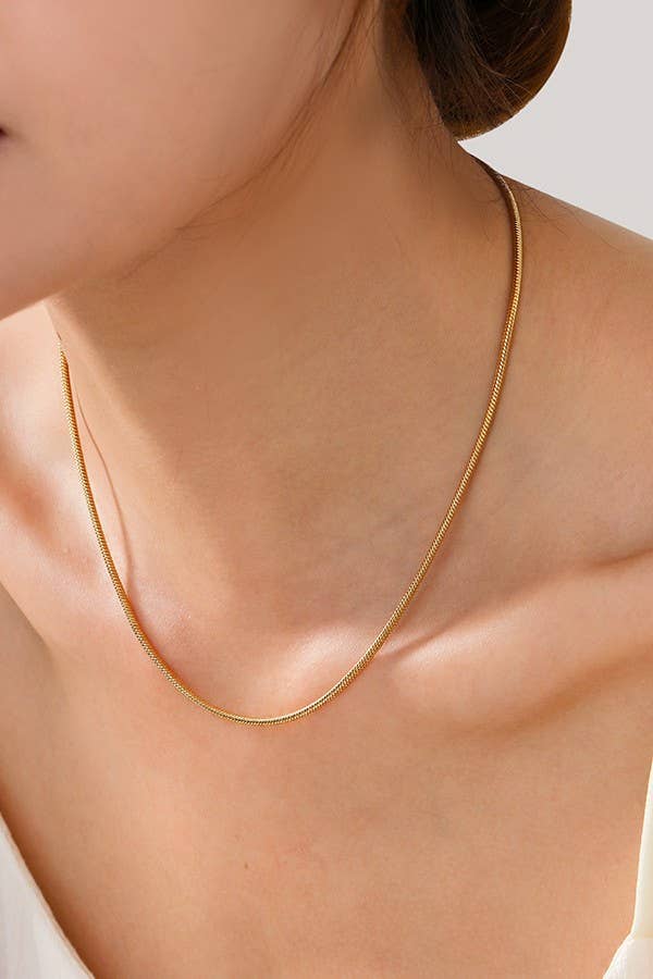 STAINLESS STEEL HERRINGBONE NECKLACE