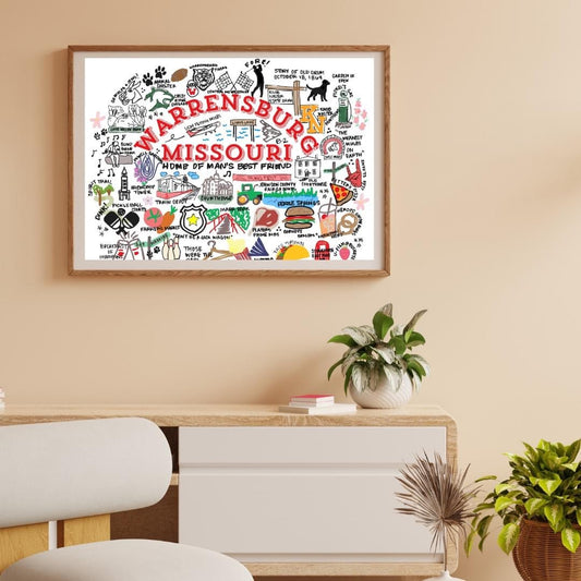 Hand Drawn Warrensburg Design Poster