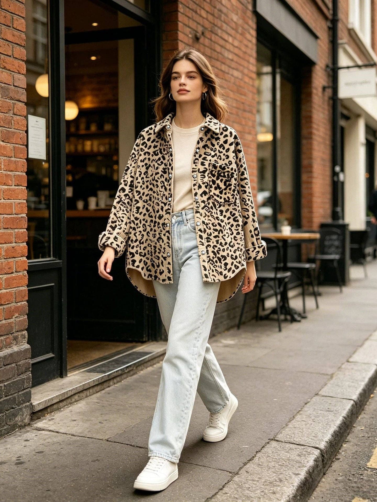 Leopard Print Button Down Oversized Shacket