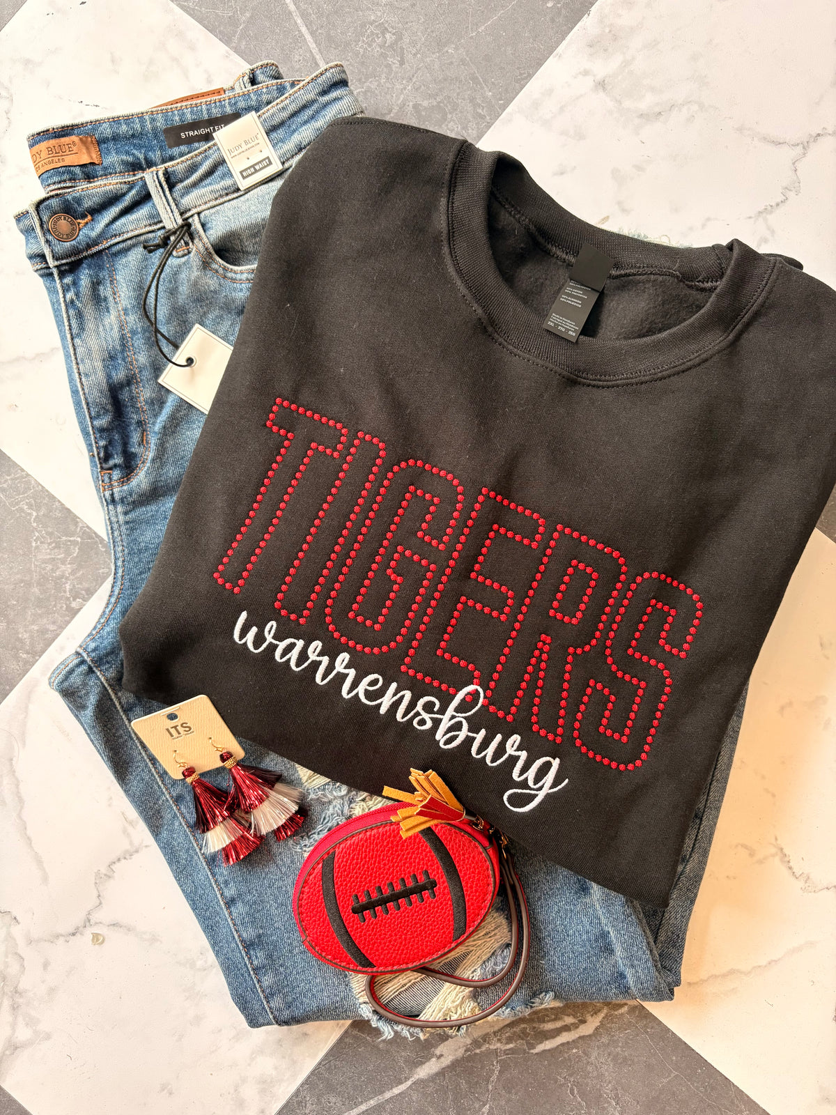 Pom Stitch Embroidered Sweatshirt