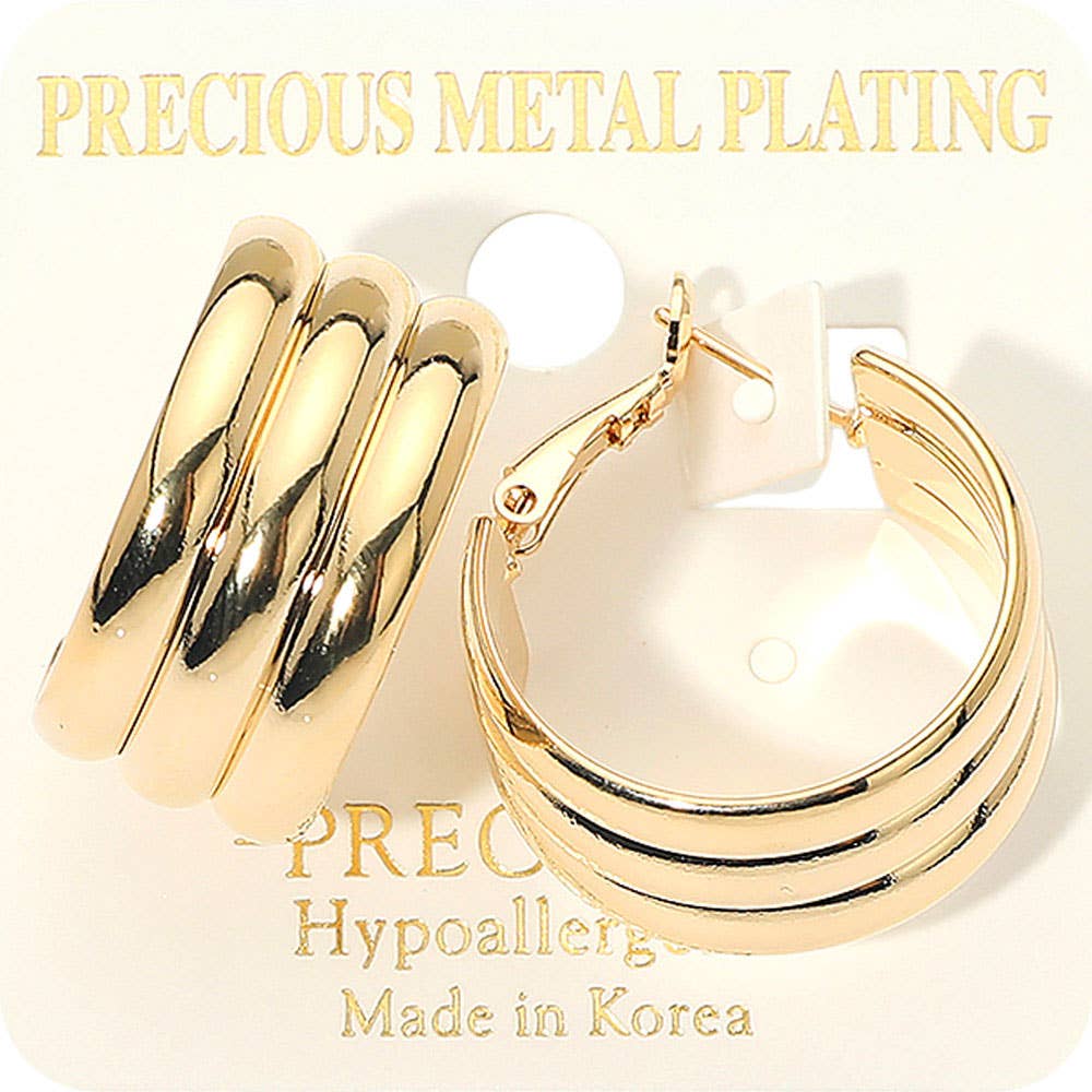 14K Gold Dipped Chunky Hoop Earrings