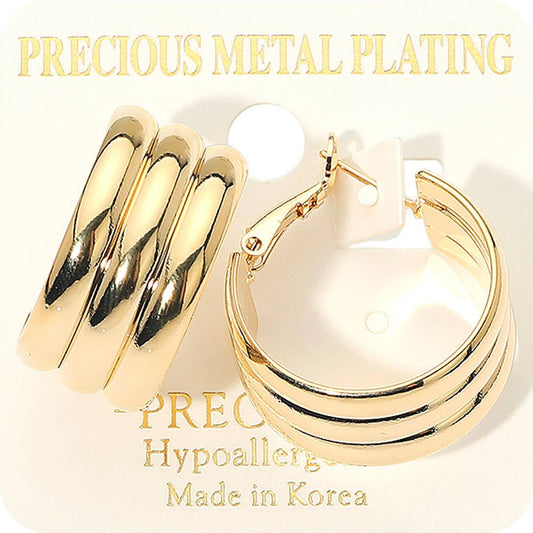 14K Gold Dipped Chunky Hoop Earrings