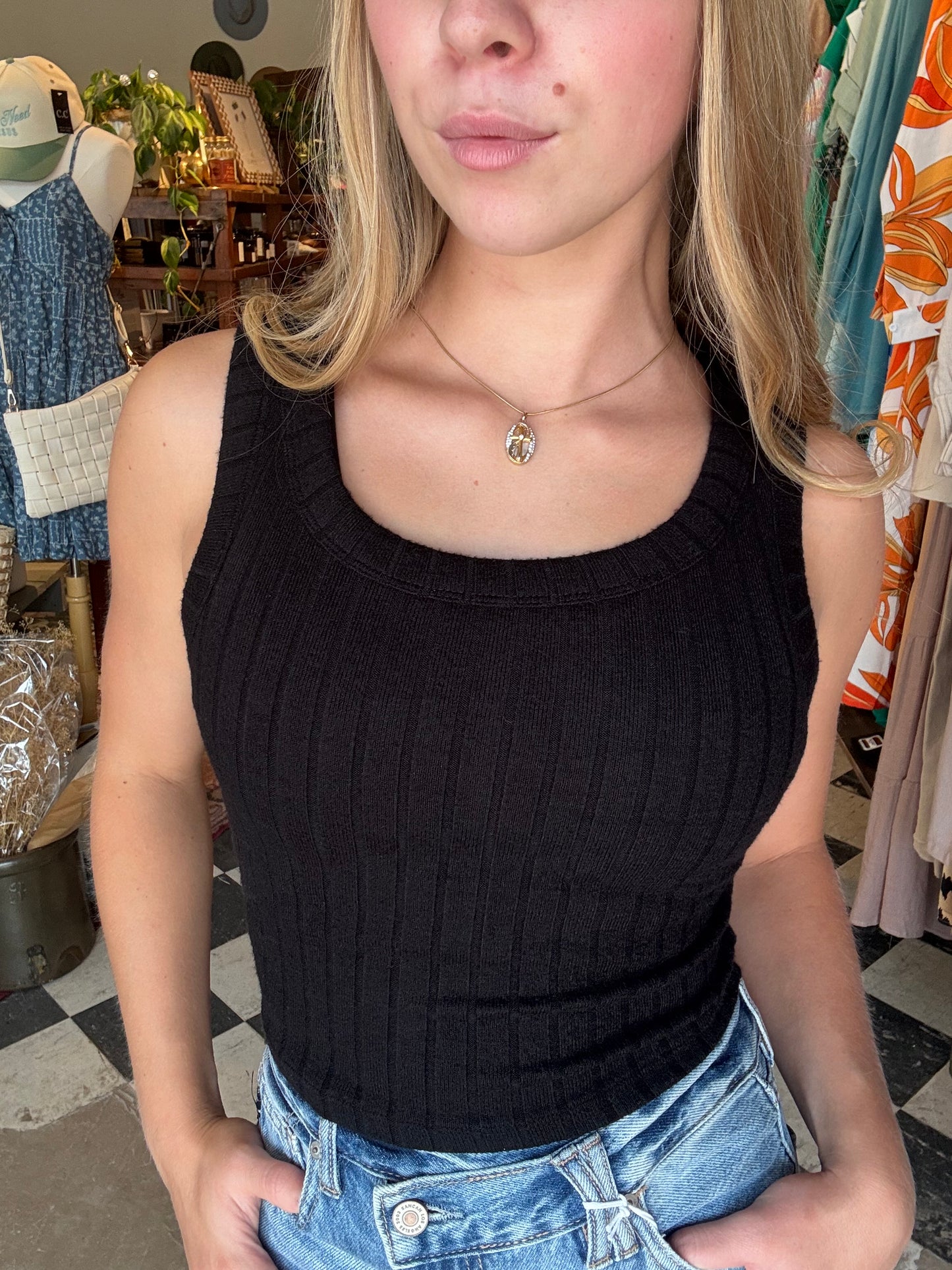 Zenana Ribbed Crop Tank