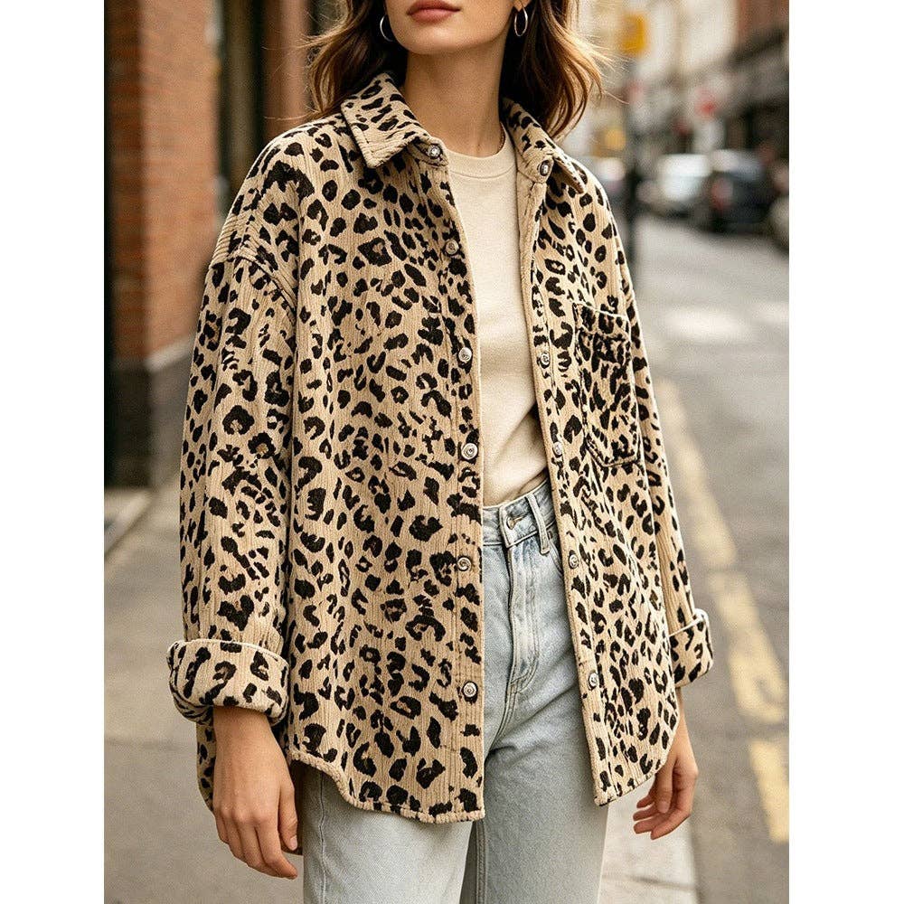Leopard Print Button Down Oversized Shacket