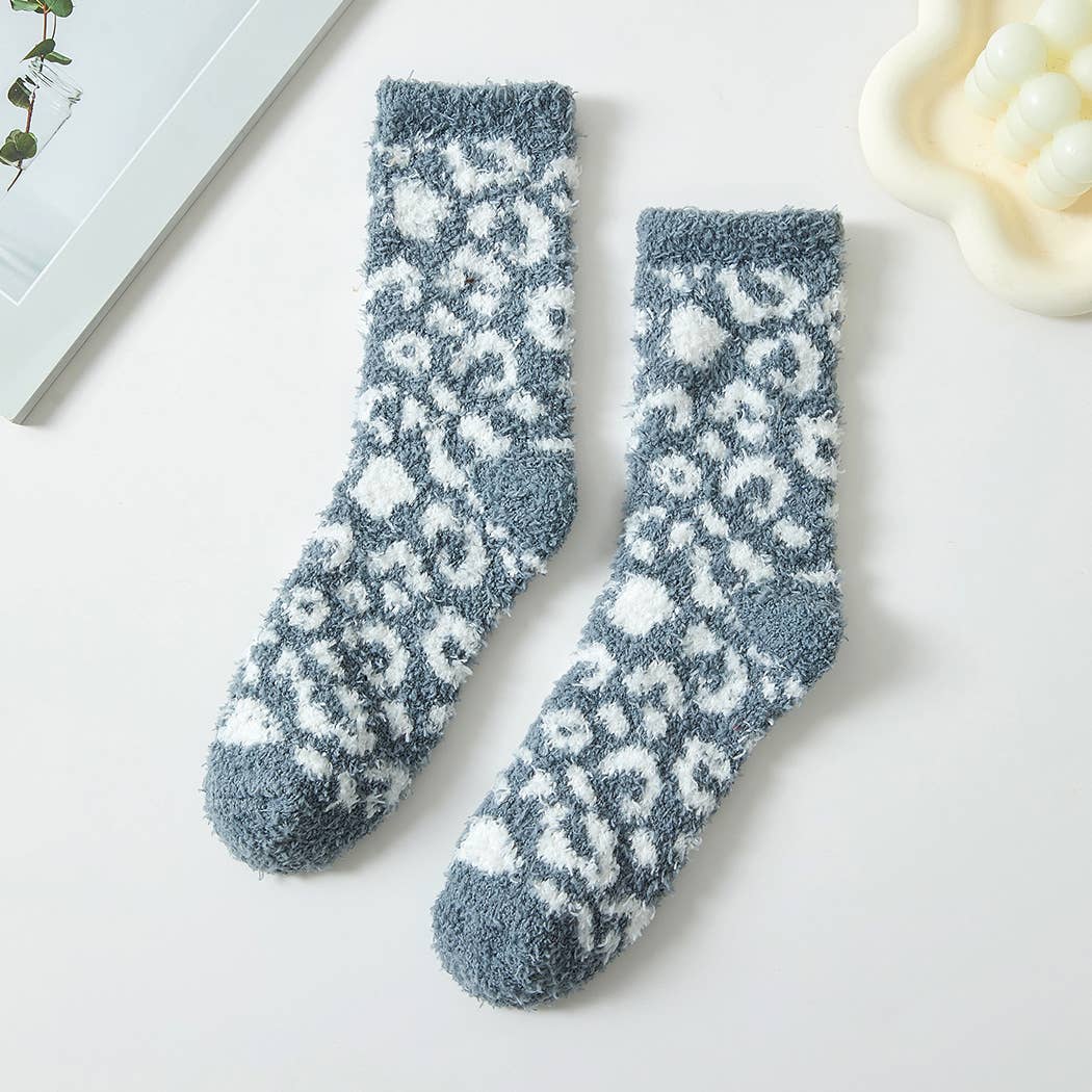 Leopard Pattern Fuzzy Winter Socks