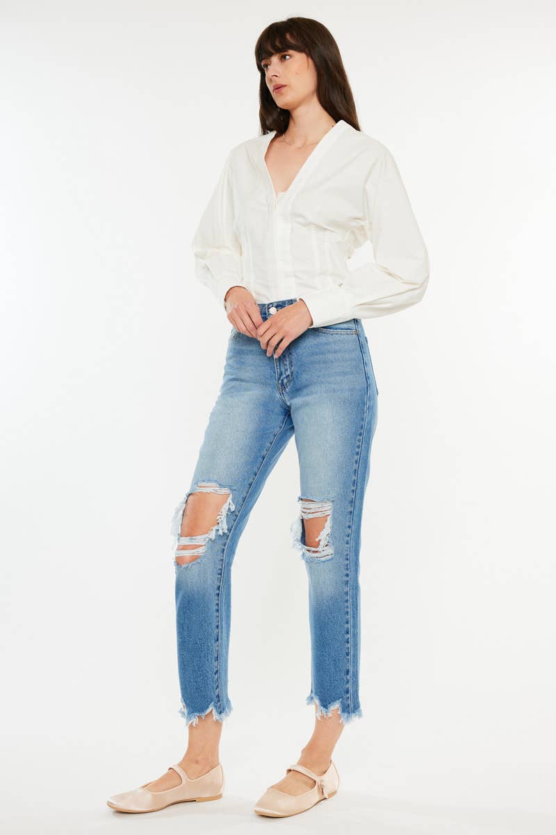 Kan Can High Rise Mom Jean Denim KC7180M