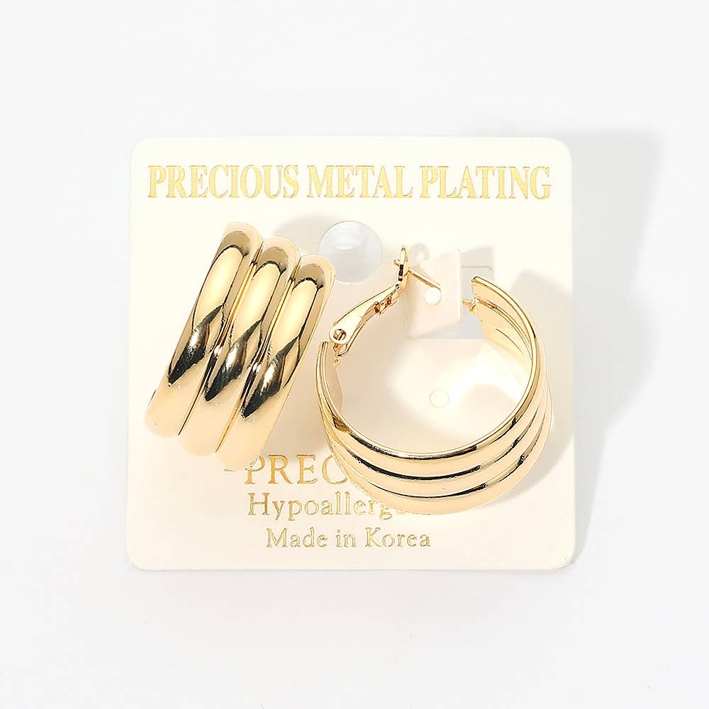 14K Gold Dipped Chunky Hoop Earrings