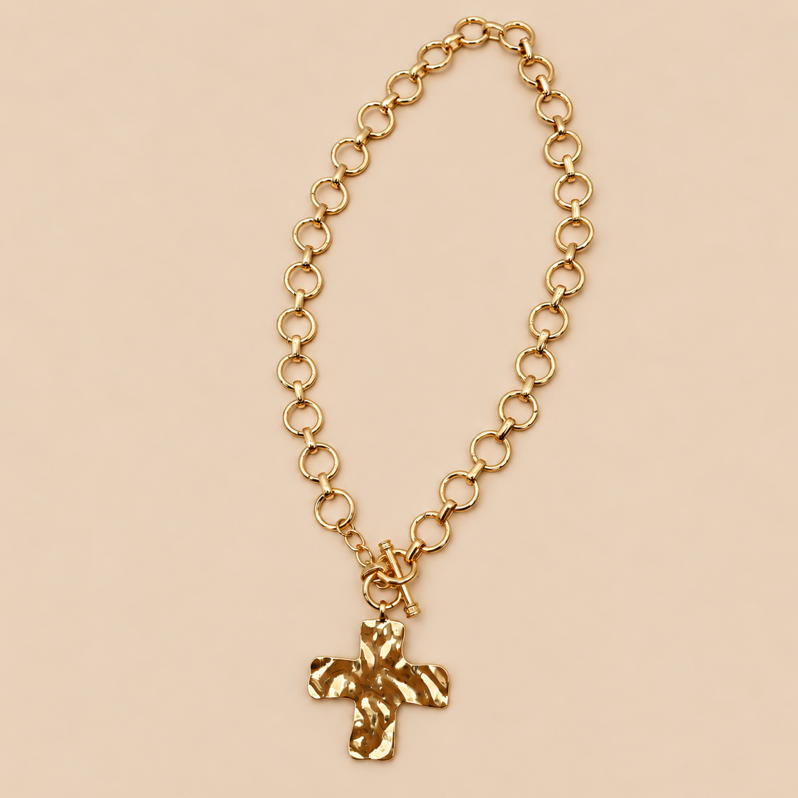 CHUNKY CROSS FRONT TOGGLE NECKLACE
