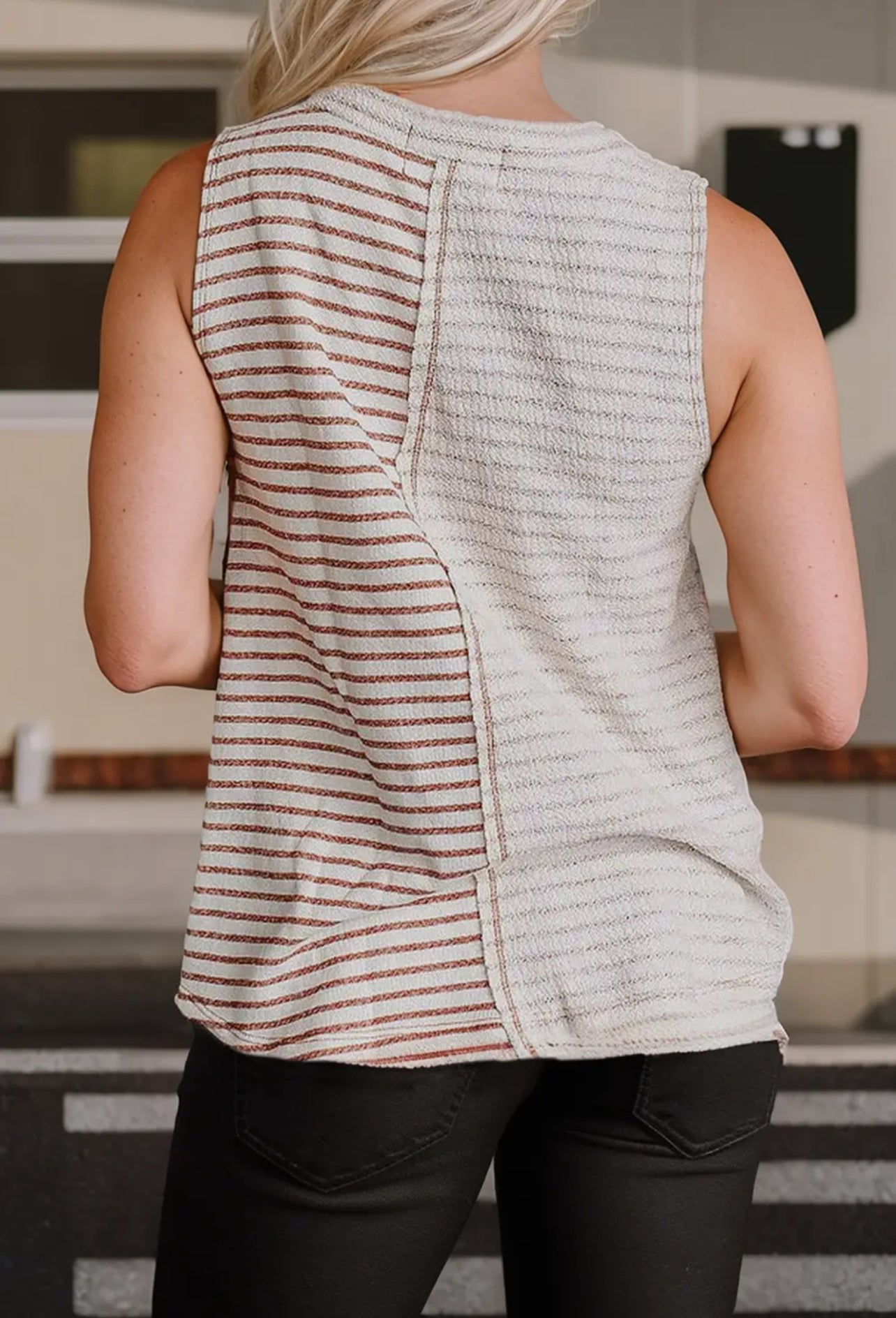 Asymmetrical Striped Tank