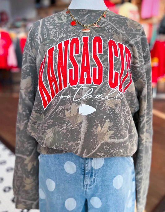 PREORDER KC Chiefs Vintage Camo Sweatshirt