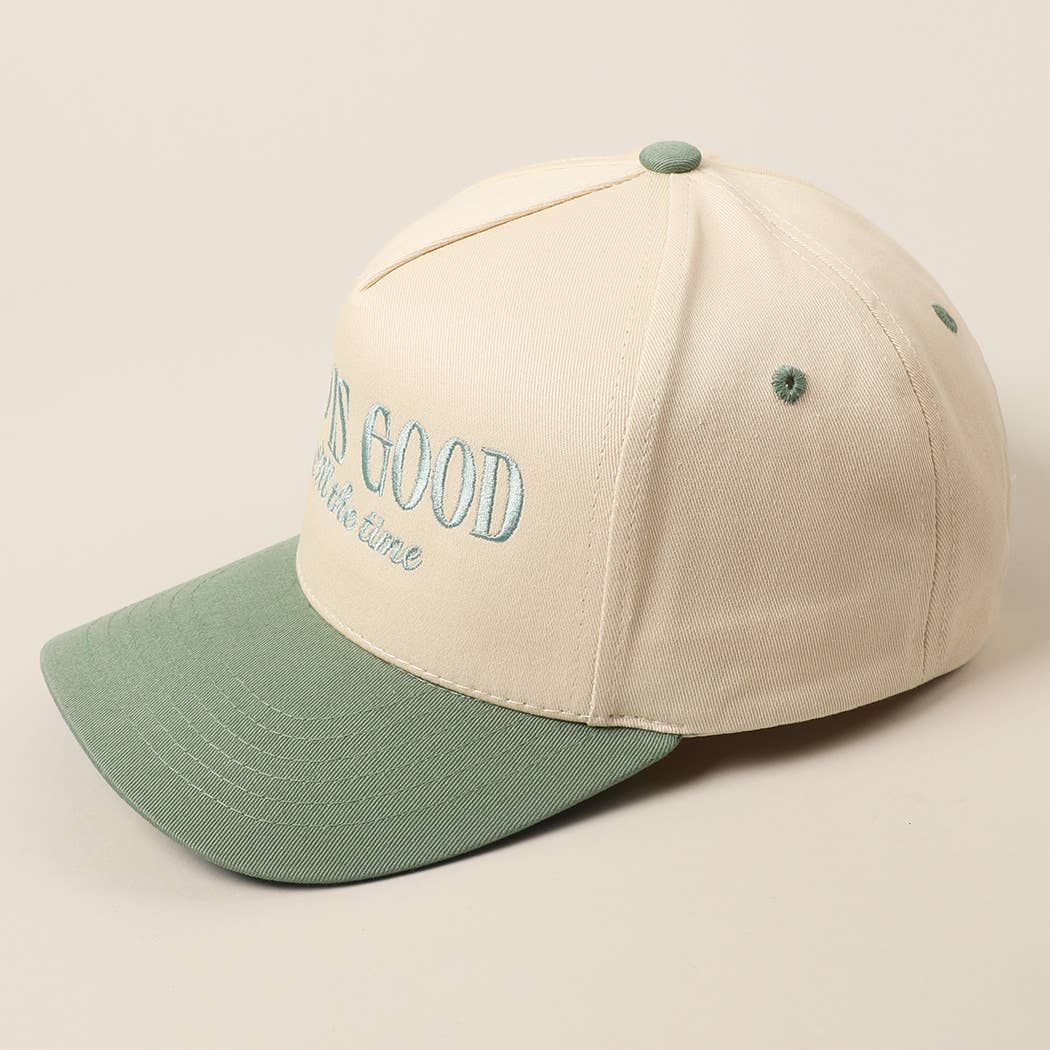 God Is Good All The Time Embroidery Trucker Hat