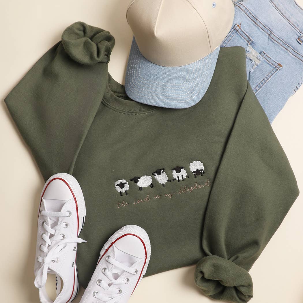 The Lord Is My Shepherd Embroidered Heavyweight Sweatshirt