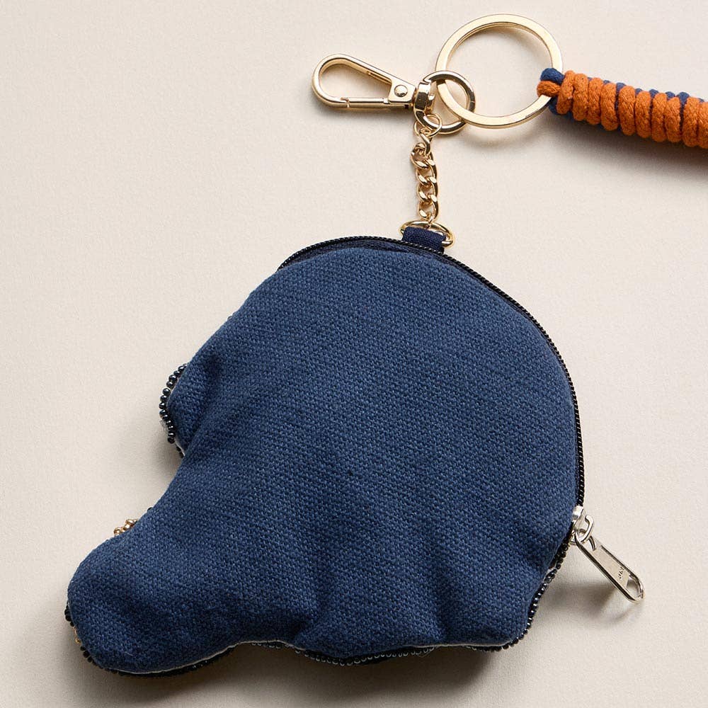 GAME DAY Helmet Sequin Beaded Keychain Pouch