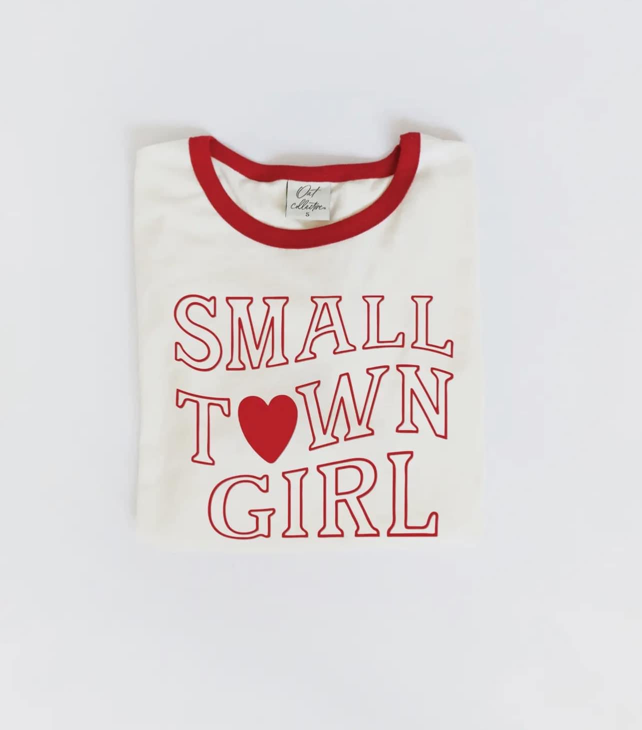 Small Town Girl Graphic Ringer Tee