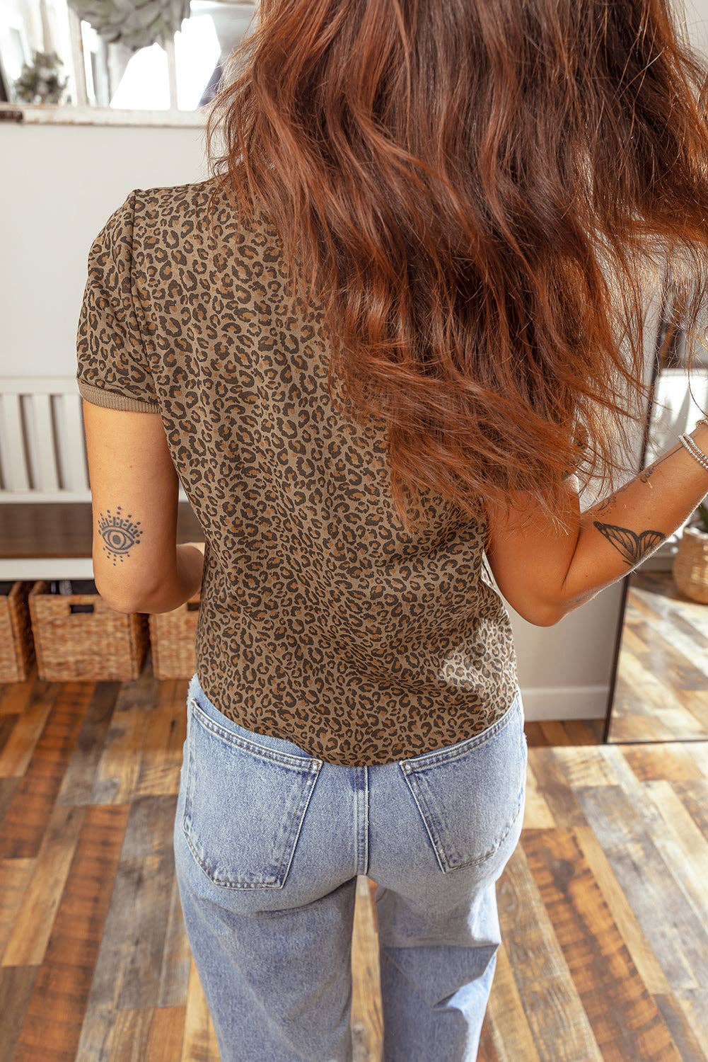 Leopard Crew Neck T Shirt
