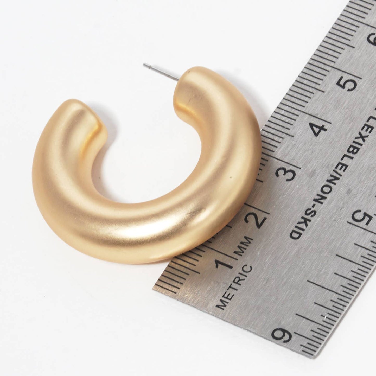 Thick Open Hoop Earrings - Gold