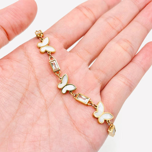 Shell Butterfly Gold Plated Bracelet