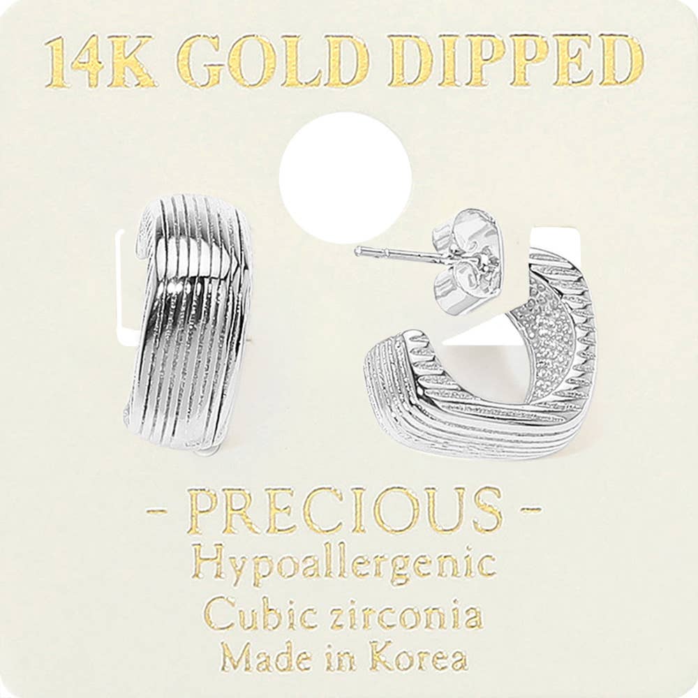 14K Gold Dipped Square Hoop Earrings