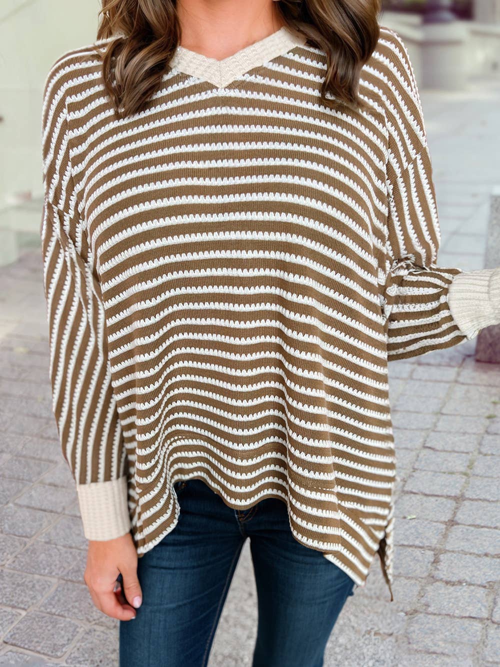Plus Textured Dolman Sleeve High Low Top