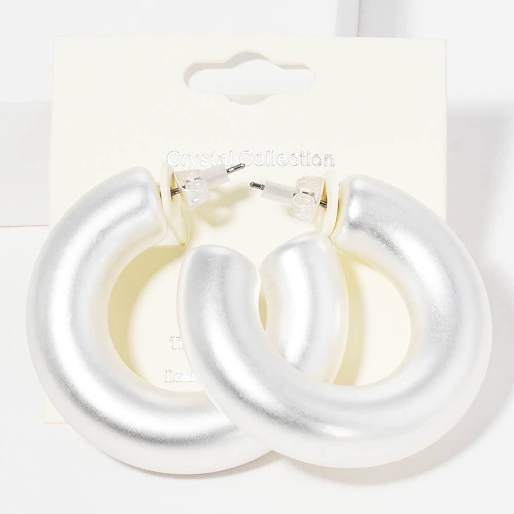 Thick Open Hoop Earrings - Gold