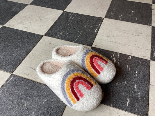 Rainbow Plush Slippers