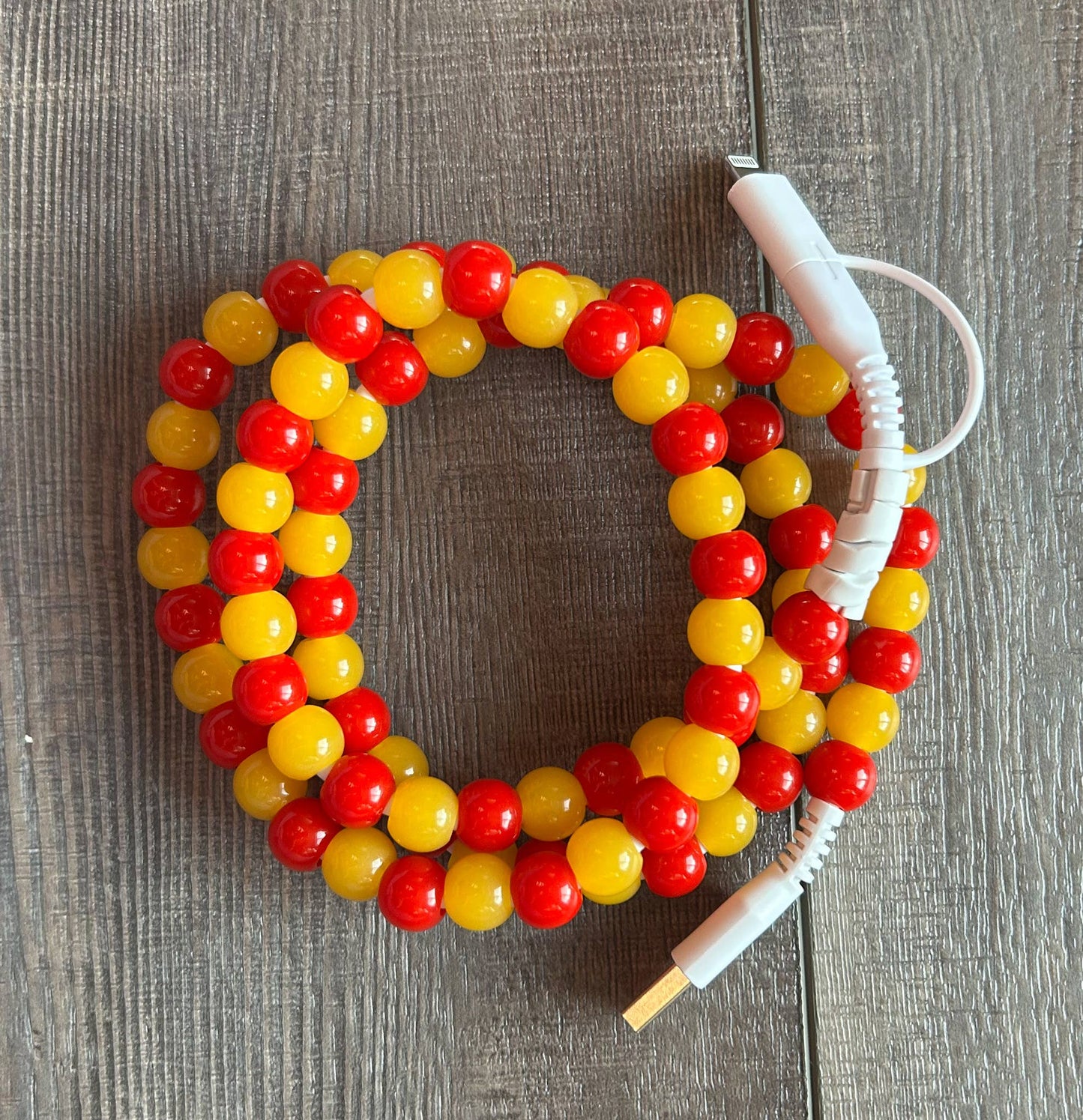 Duel End Beaded Phone Charger with Lightning & USB-C