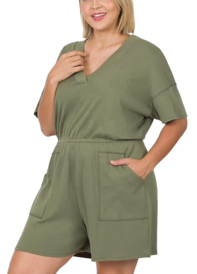 Relaxed Romper with Pockets