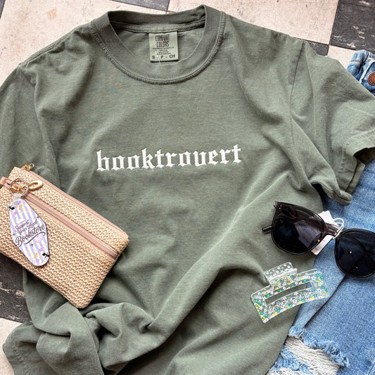 Booktrovert Embroidered Tee