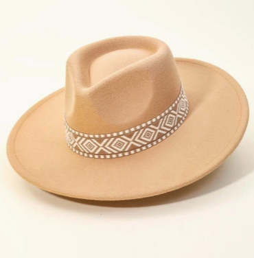 Felt Hat with Pattern Hat Band