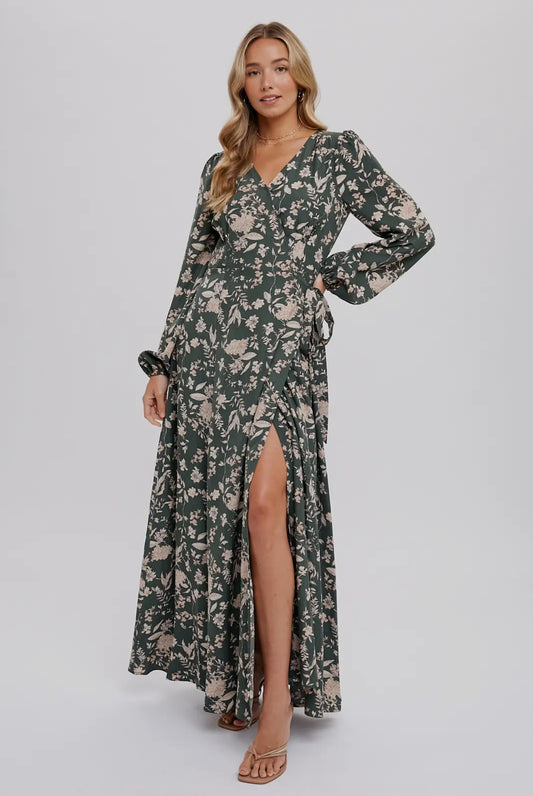 Floral Print Wrap Dress