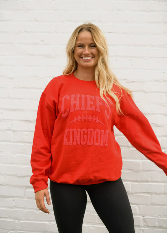KC Red Kingdom Puff Paint Crewneck Sweatshirt