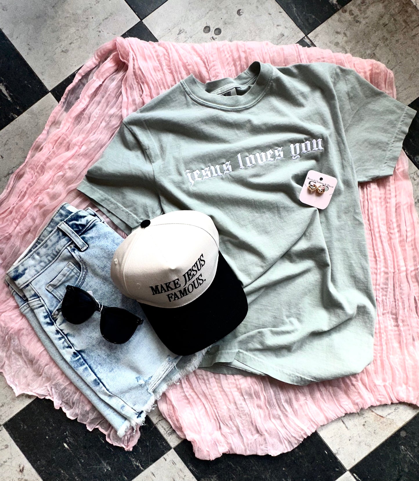 Jesus Loves You Embroidered Tee