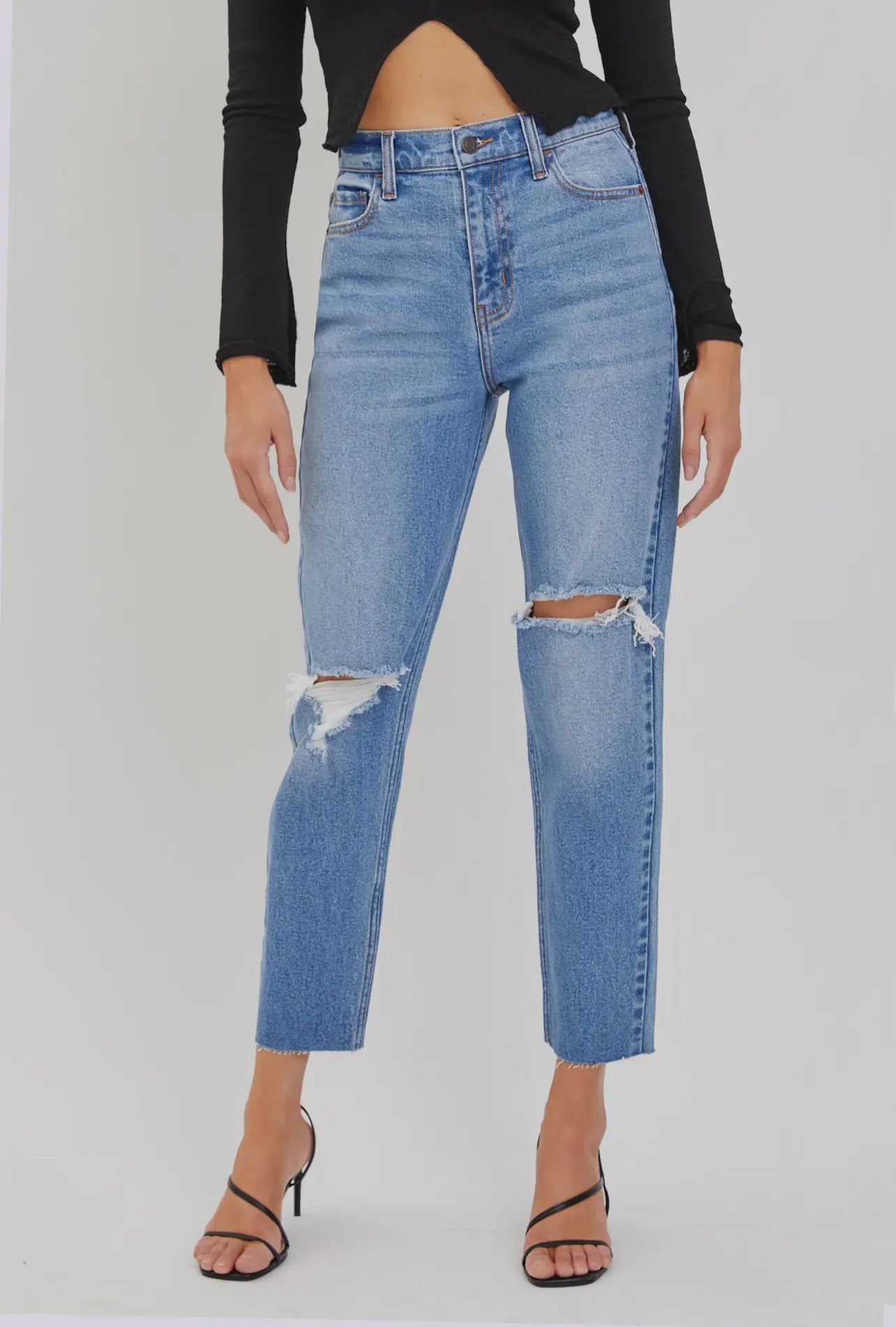 High Rise Ankle Mom Jean