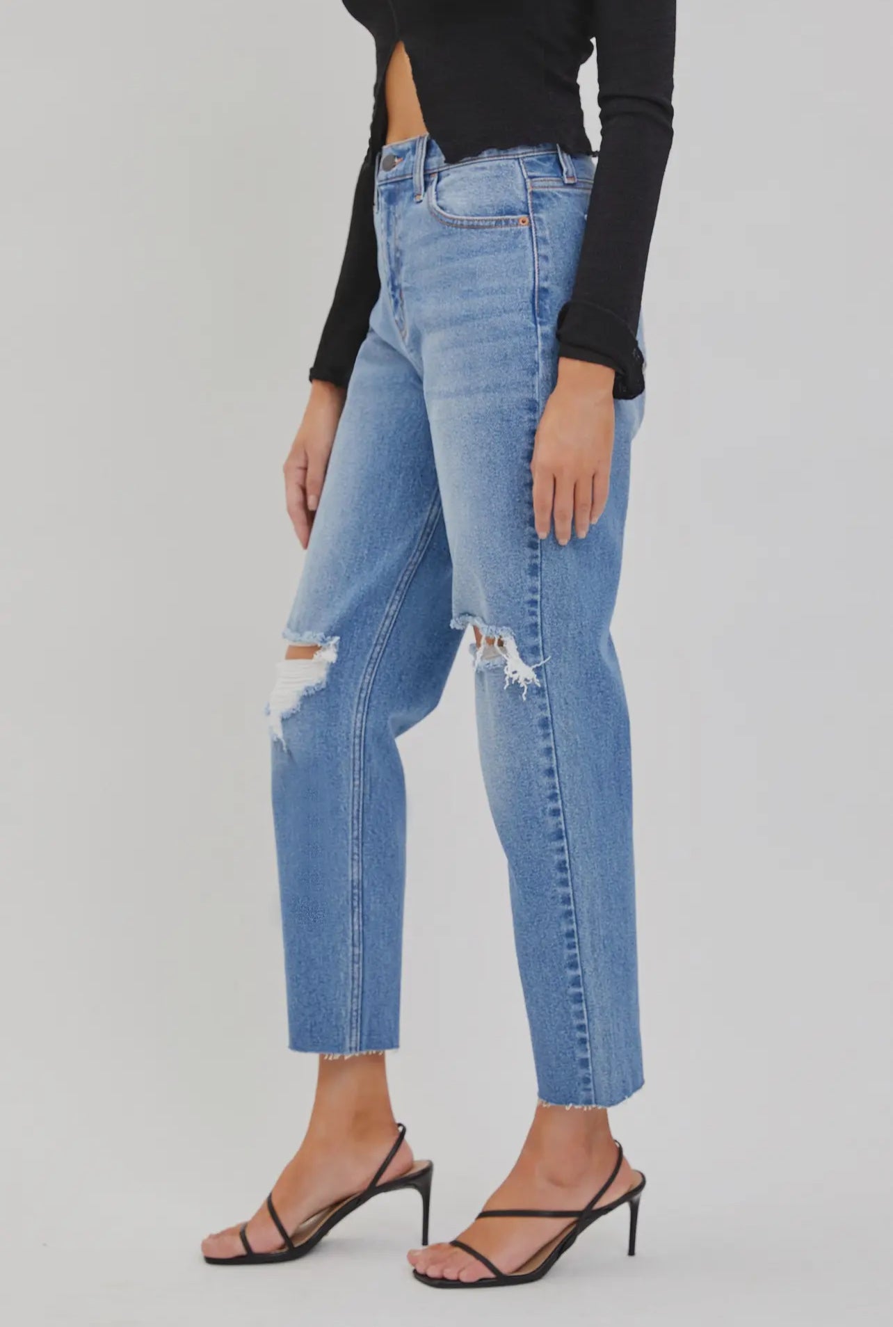 High Rise Ankle Mom Jean