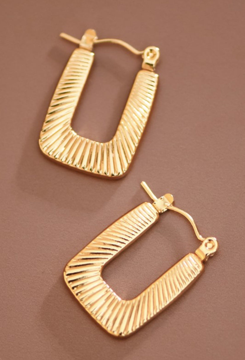 Gold Square Hoop Earrings