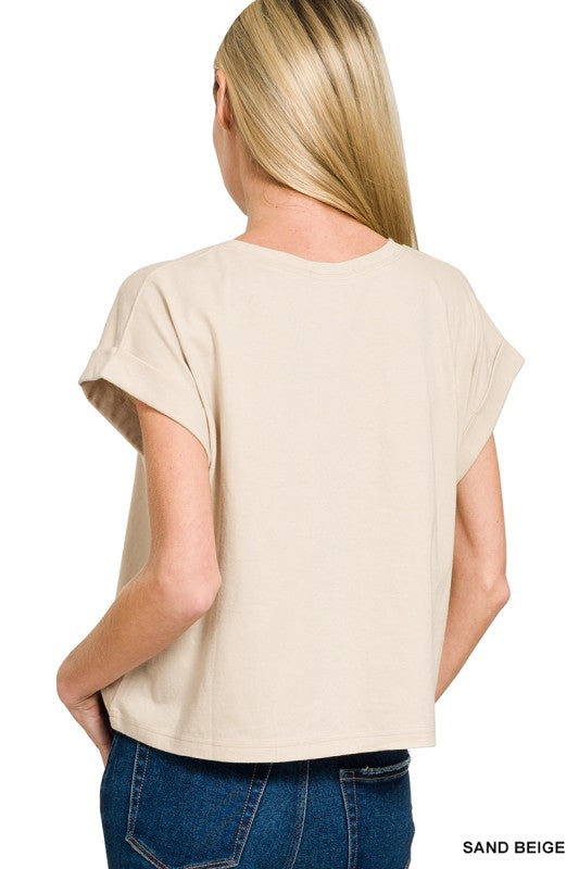 Plus Zenana Flag Patch Tee