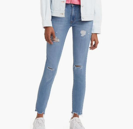 Levi's Women's Distressed High Rise Skinny Jeans Light Wash