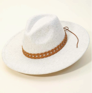 Ivory Felt Hat with Braided Band