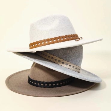 Ivory Felt Hat with Braided Band