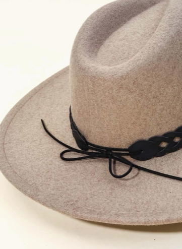 Ivory Felt Hat with Braided Band