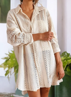 Lace Crochet Oversized Shirt