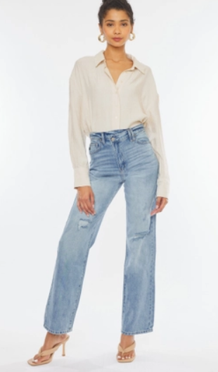 Kan Can 7872 90s Wide Leg Light Wash Jean